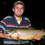 big brown trout at night